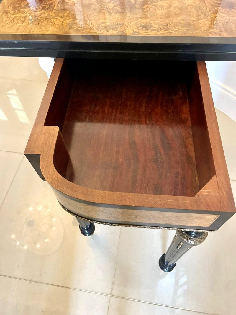 Exhibition Quality Antique Victorian French Inlaid Marquetry Card/Console Table - Image 5